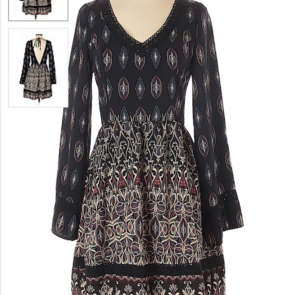Black casual-A-line dress